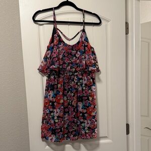 Mimi Chica Black and Pink Floral Dress